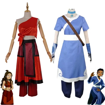 

Anime Avatar The Last Airbender Katara Cosplay Costumes Full Sets Adult Men Women Fancy Halloween Carnival Party Wear C99K188
