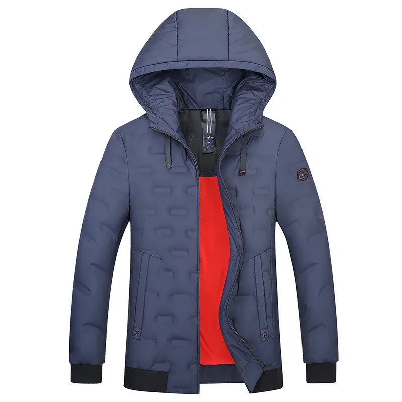 

Winter Plus Fat plus Fat Man Down Jacket Male Short Money Leisure Fat Lian Cap Keep Warm Li Collar Coat Loose Cotton-padded