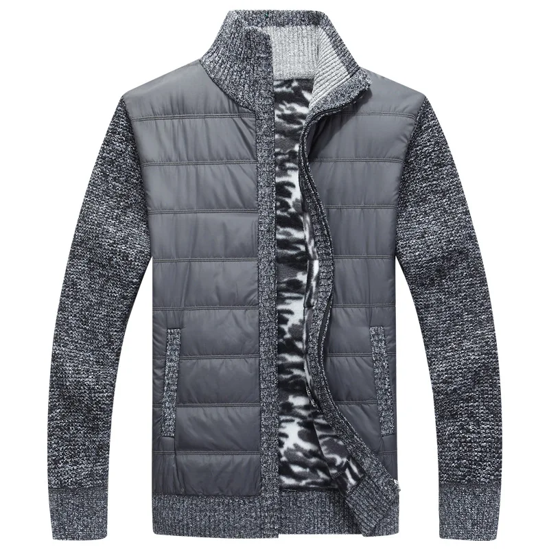Мужской осенне-зимний толстый свитер мужской однотонный меховой жакет с вортником стойкой кардиган masculino свитер шерстяная куртка пальто плюс размер 3XL