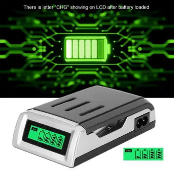 

US110-240V AC50/60Hz 4 Slots LED Battery Charger Smart Rechargeable Battery Chargers for AA/AAA Ni-MH/Ni-Cd Rechargeable Battery