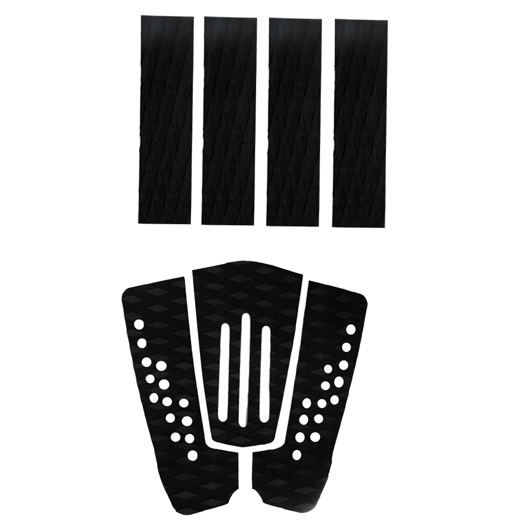 7 Pieces Black EVA Surfboard Surfing Skimboard Tail Pads Traction Pad Deck Grips For Pool Piscina