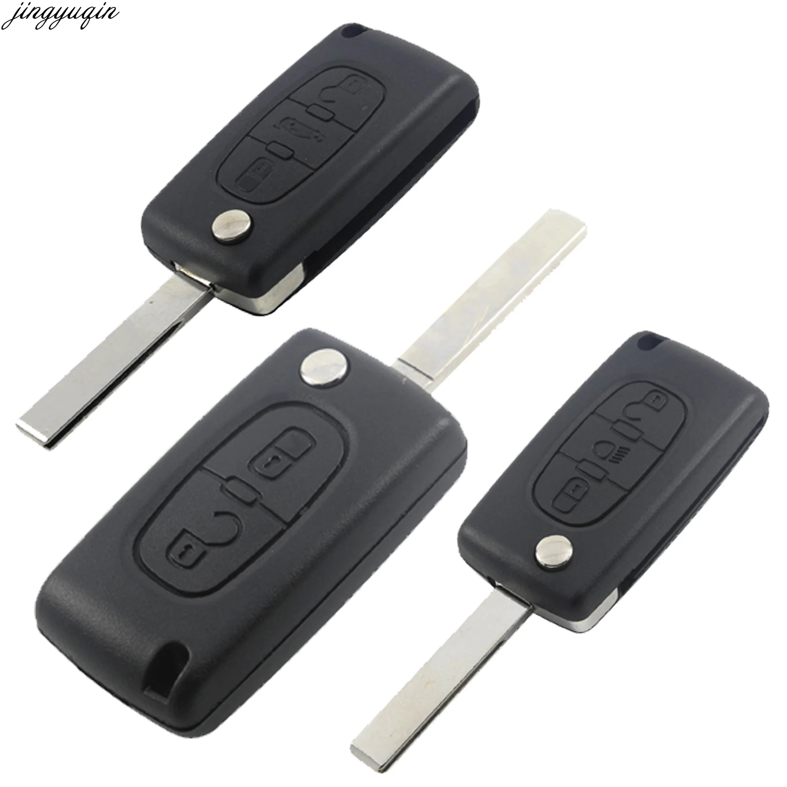 Key Case Jingyuqin CE0536/523 Flip Remote For Peugeot 307 308 407 408 Citroen C3 C4 C5 C6 Berlingo Picasso Xsara HU83/VA2
