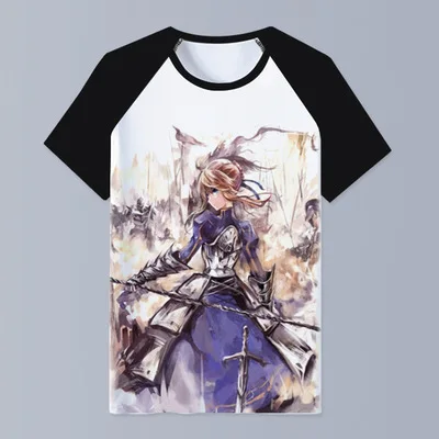 fate grand order Jeanne d'Arc футболка Косплей Костюм fgo saber Аниме Мужская футболка футболки