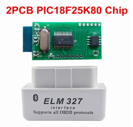 Супер Мини Bluetooth ELM327 V1.5 PIC18F25K80 чип OBD2 Disgnostic инструмент ELM 327 1,5 поддержка J1850 протоколы код ридер - Цвет: BT double chip