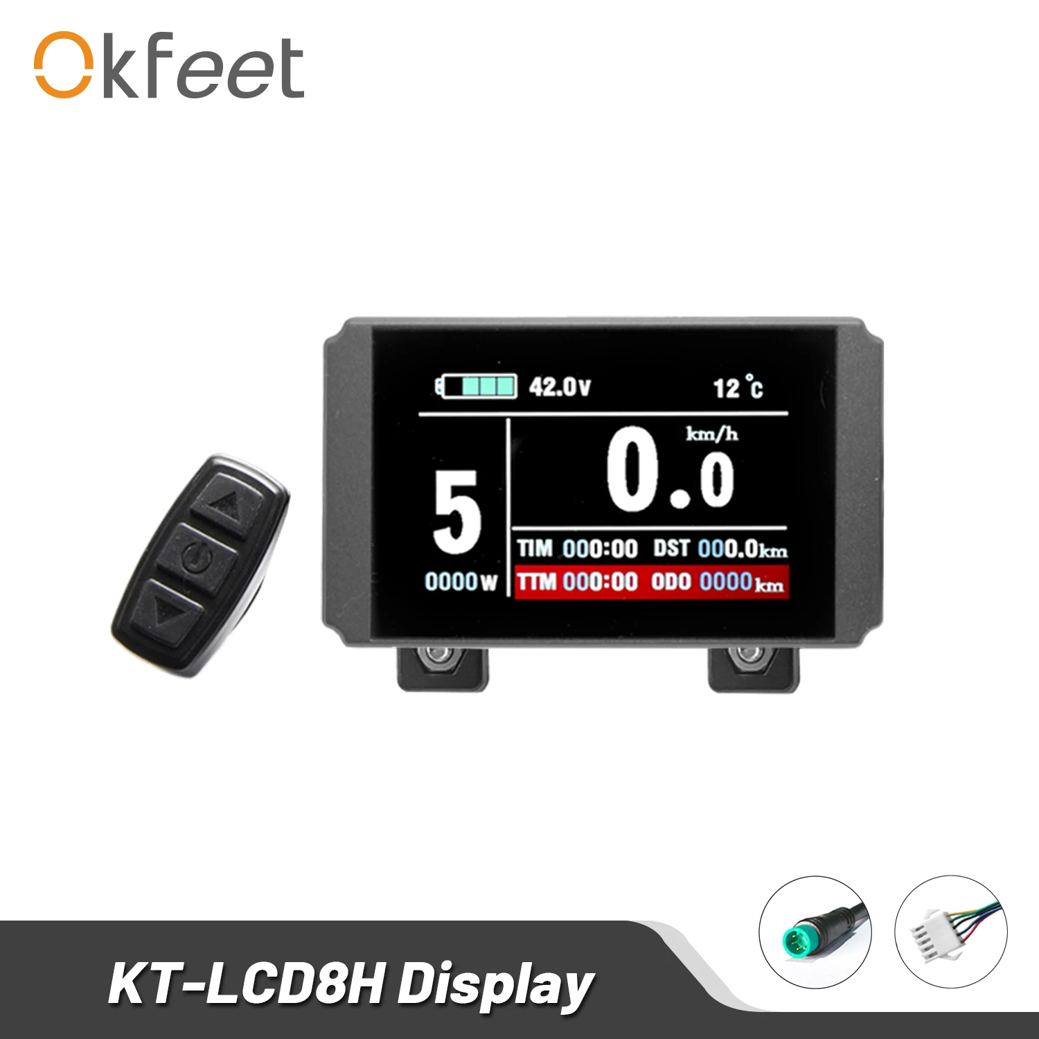 Kit écran LCD 8 KT LCD8S Pour Conversion Vélo électrique - Compatible 36V/48V, Garanti 2 Ans