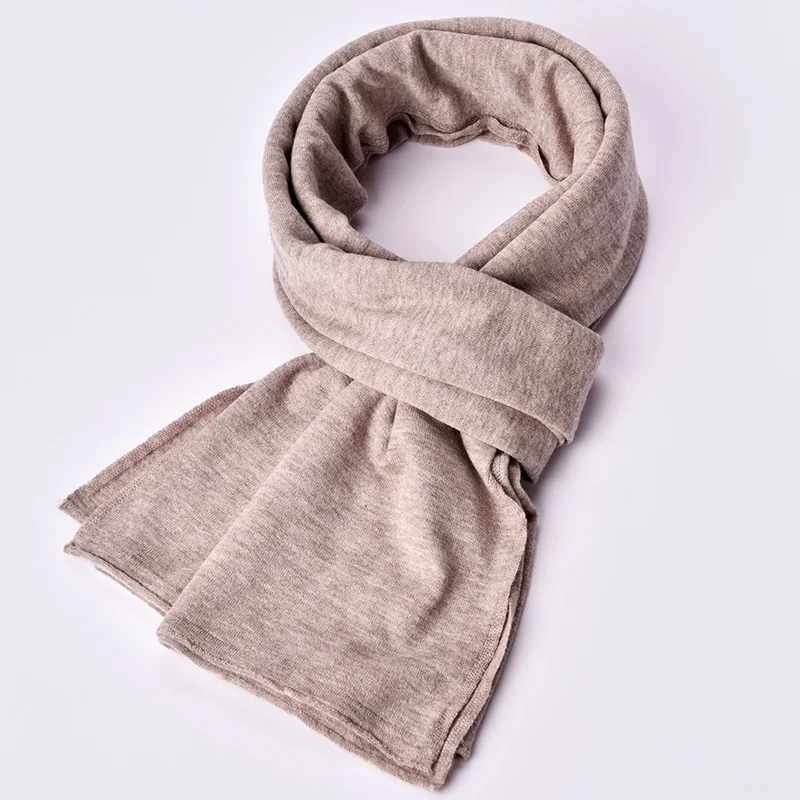 Khaki Зима, шарф из овечьей шерсти для мужчин, бренд, однотонный, черный, обертывания, Мужские Пашмины, глушитель, платок, теплые шарфы из натуральной шерсти - Цвет: Khaki