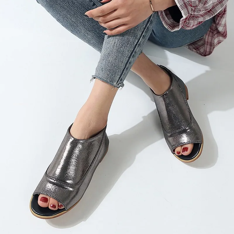 

Cross Border Top Goods Foreign Trade Large Size Sandals Women's 2019 Spring Rome WOMEN'S Shoes Fish Mouth Peep-Toe Low Heel Foot