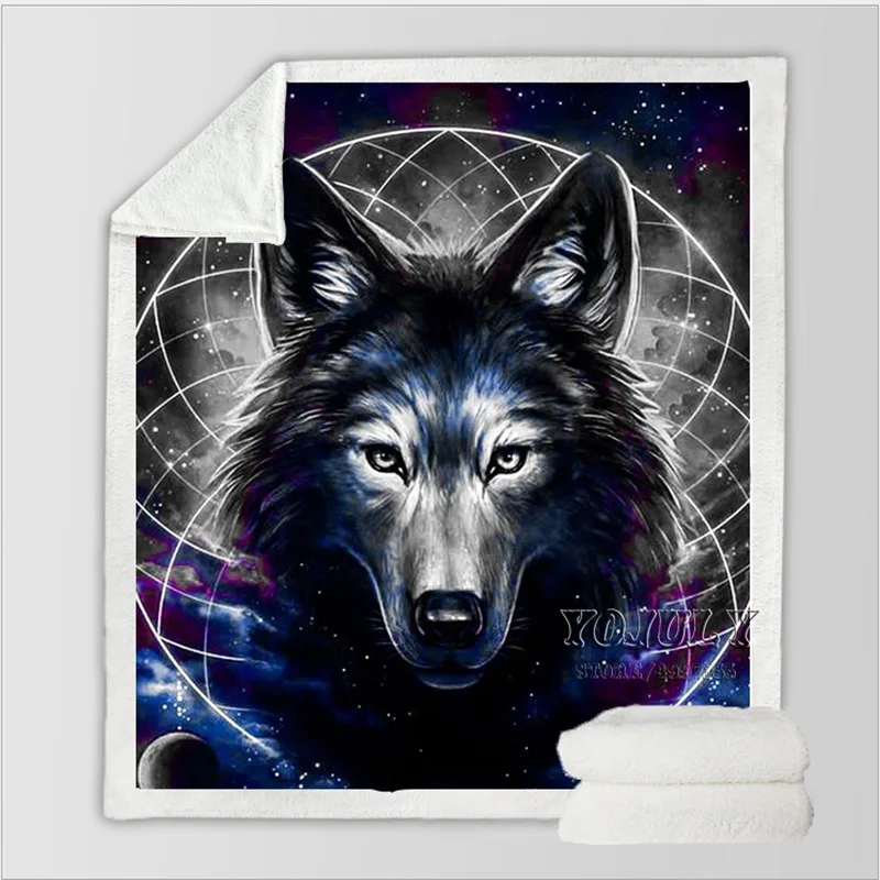 YOJULY Новое одеяло "Fantasy Wolf" harajuku для детей и взрослых с 3D принтом, диване, пододеяльник, теплое постельное белье, модное офисное одеяло для короткого сна K17 - Цвет: 7