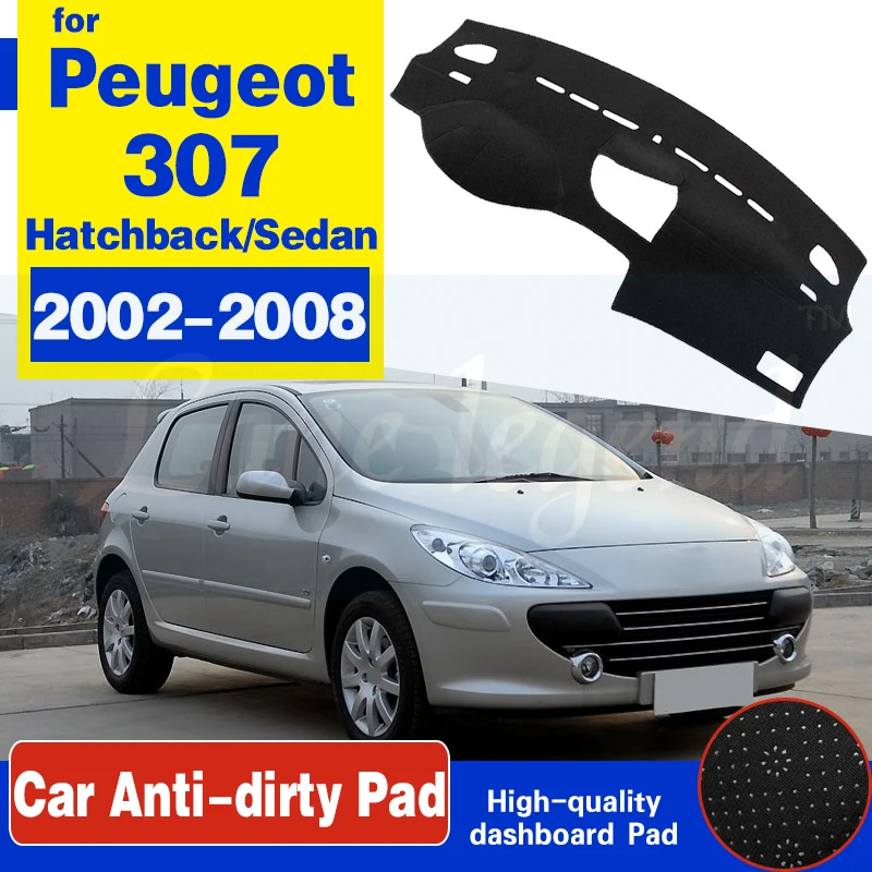 Taijs Auto Armaturenbrett Abdeckung Dash Matte für Peugeot 307 Sonnenschutz  Dashmat Pad Teppich Anti-UV Automobil Protector Auto Styling