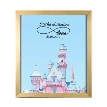 

Personalized photo romatic castle guest book drop box,Custom Drop 3D Heart Guestbook, Unique,Sign-in Book,Handmade wedding gift