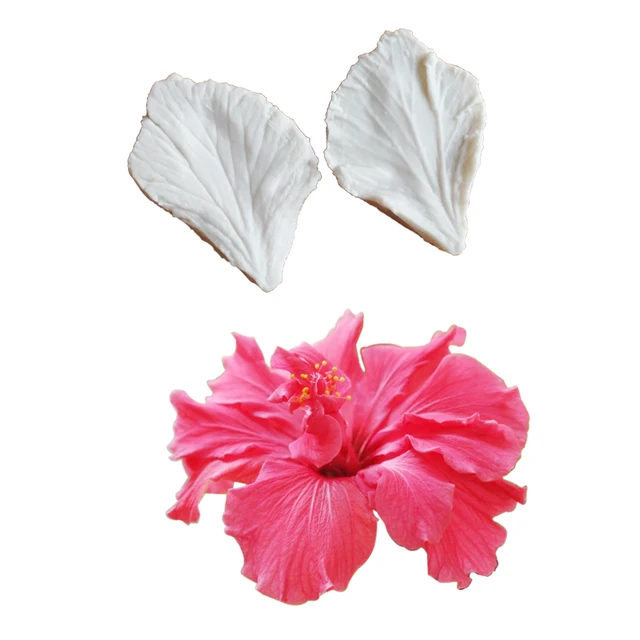 Mini Hibiszkusz Szirom Veerer Szilikon Penész Csokoládé Fondant Gumpast Cukor Agyag Virág Torta Dekorációs Eszközök M2090