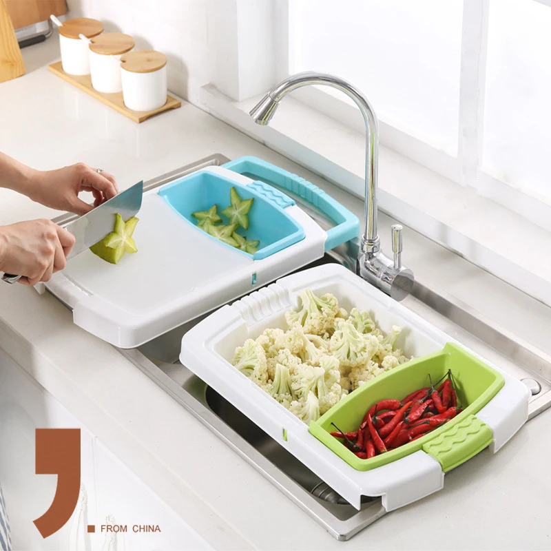 

Sinks Drain Basket Cutting Board Creative Multifunction Plastic cutting board Vegetable Meat Tools Kitchen Chopping Blocks