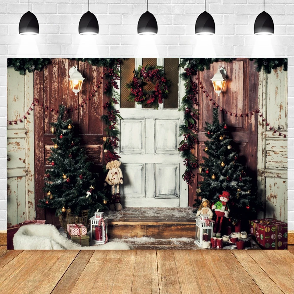 

Yeele Marry Christmas Photography Background Christmas Decoration Tree Outdoor Backdrop Decor Photocall Backdrop Photo Studio