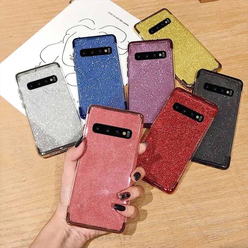 

Plating Glitter Case For Samsung Galaxy A80 A50 A30 A40 A20 A10 A60 A90 A7 A6 J4 J6 S10 5G S10 Plus 2018 Case M10 M20 m30 Cover