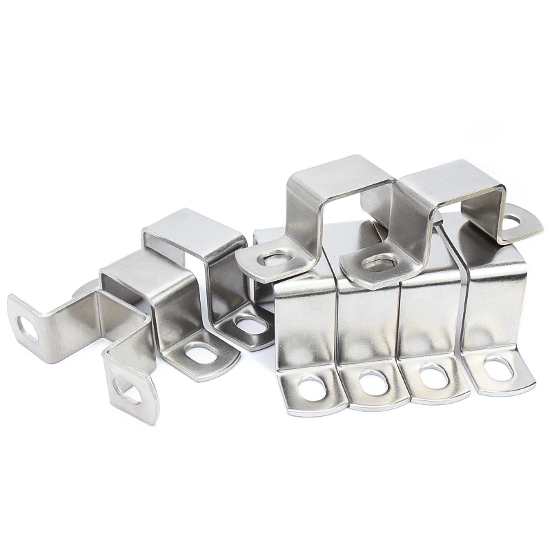 Plumbing Pipe Piping square  shape Stainless steel buckle right angle bracket U-tube clamp
