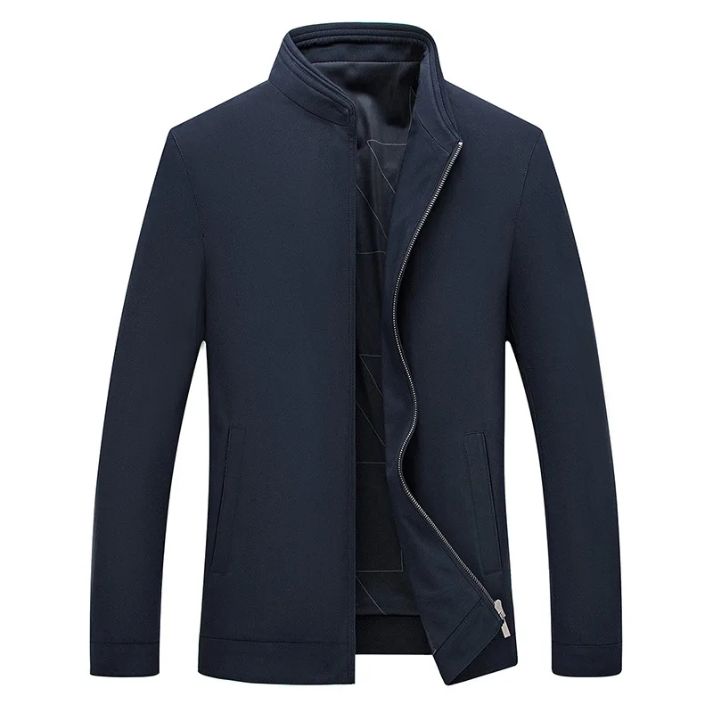 

2020 Spring And Autumn New Products Men Casual Jacket Middle-aged Stand Collar Solid Color Coat Daddy Clothes Men's Jacket