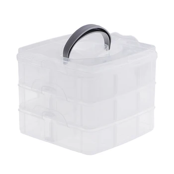 

18 Slots Vintage Plastic Clear Jewelry Beads Organizer Box Storage Container Home Sewing Thread Craft Tools Case