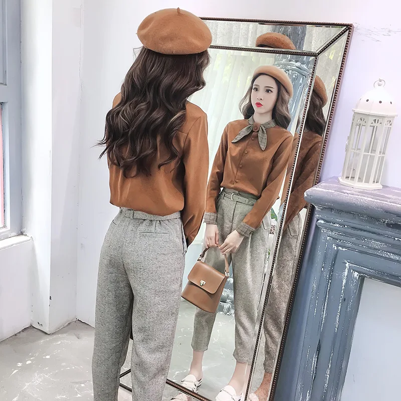 

Set Pants Women's Network Red Handsome 2019 New Style Casual Debutante Graceful Trendy Two-Piece Set