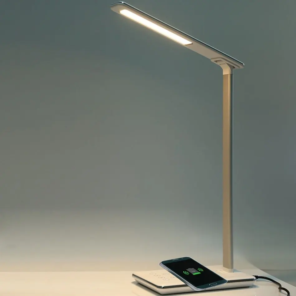 LED Desk Lamp Table Lamp Folding 4 Light Color Temperature Office Light Wireless Desktop Charger USB Output Bottom Foam LED Desk Lamp Table Lamp Folding 4 Light Color Temperature Office Light Wireless Desktop Charger USB Output Bottom Foam