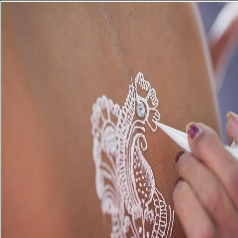 1 шт изысканный белый цвет индийская хна паста конус Красота Женщины тела крем краска временный рисунок для татуировки трафарет