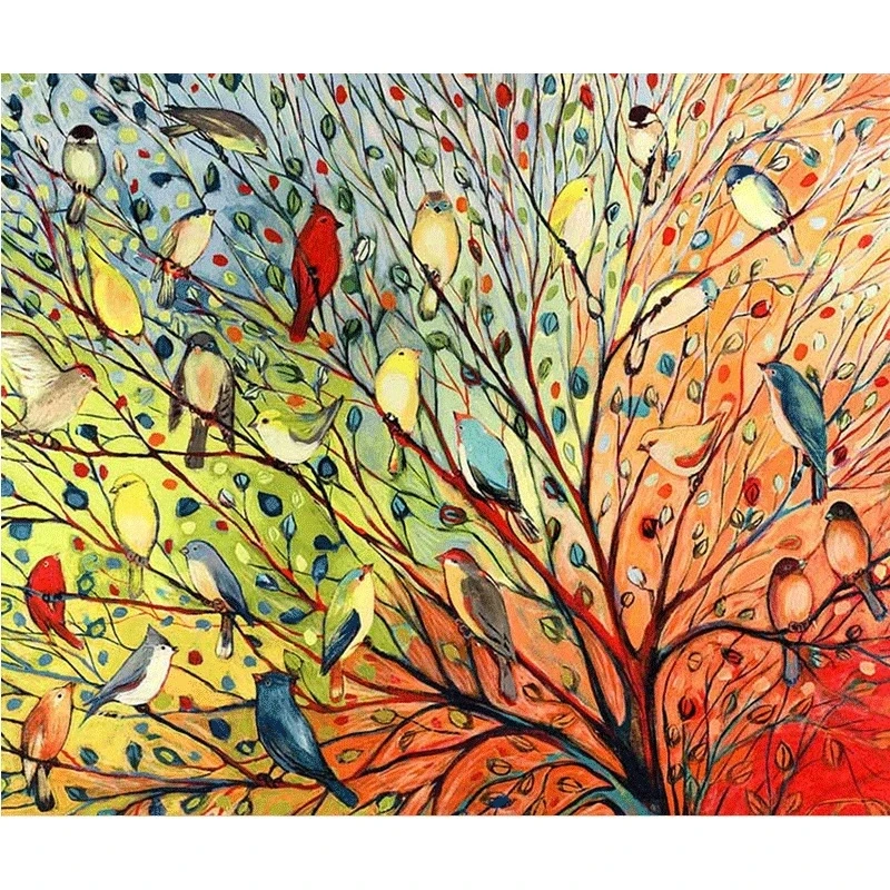 

DIY 5D Full Diamond Painting Cross Stitch Bird on the tree Mosaic Diamond Embroidery Needlework Patterns Rhinestone kits