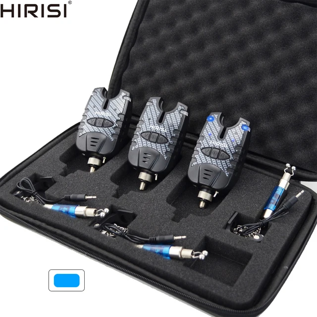 US $23.85 3 Carp Fishing Bite Alarm and Swinger Set Water Resistant Blue LED Fishing Swingers Fish Bite Alarm