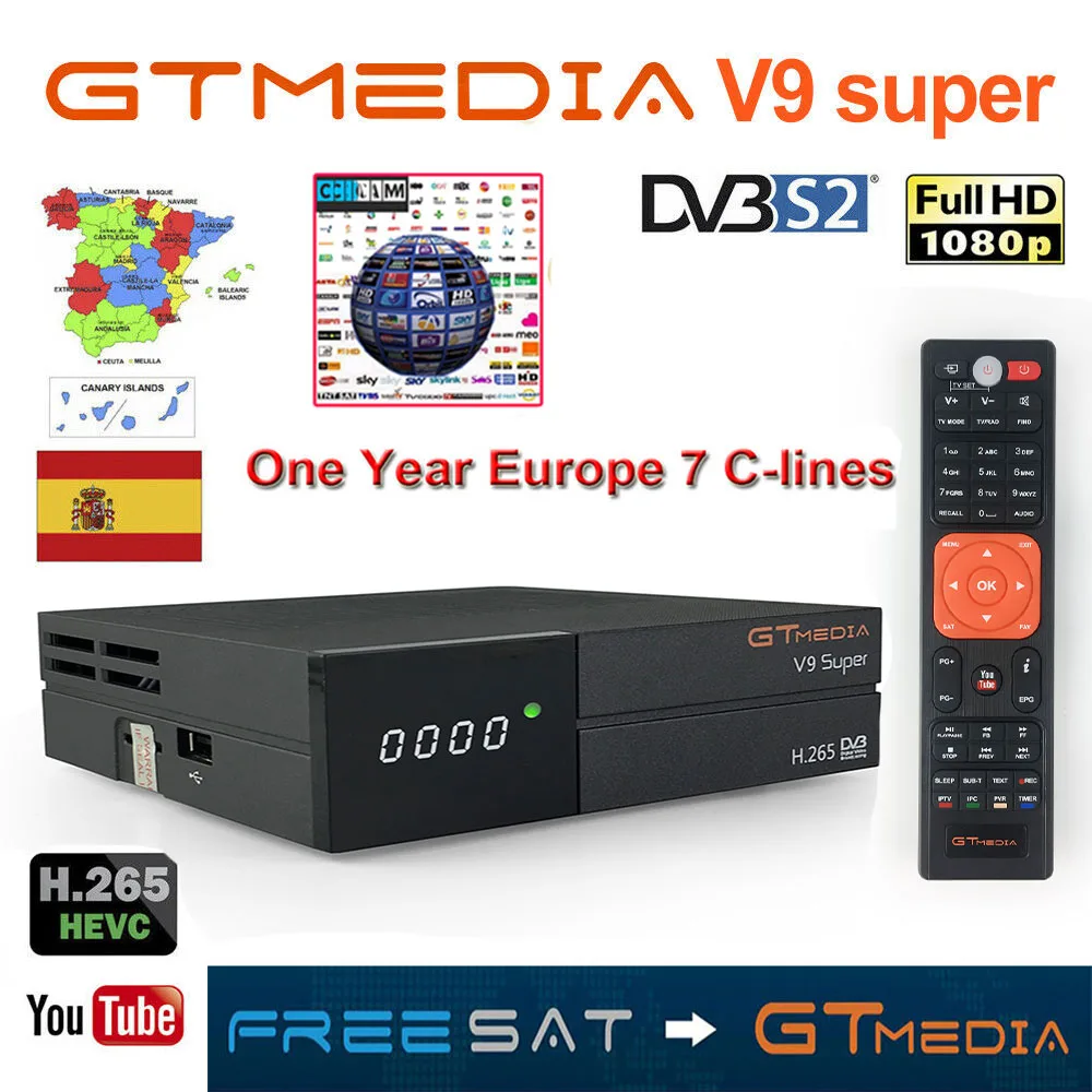 GTmedia V9 Супер Спутниковый ресивер Freesat Лучший 1080P DVB S2 супер встроенный Wifi