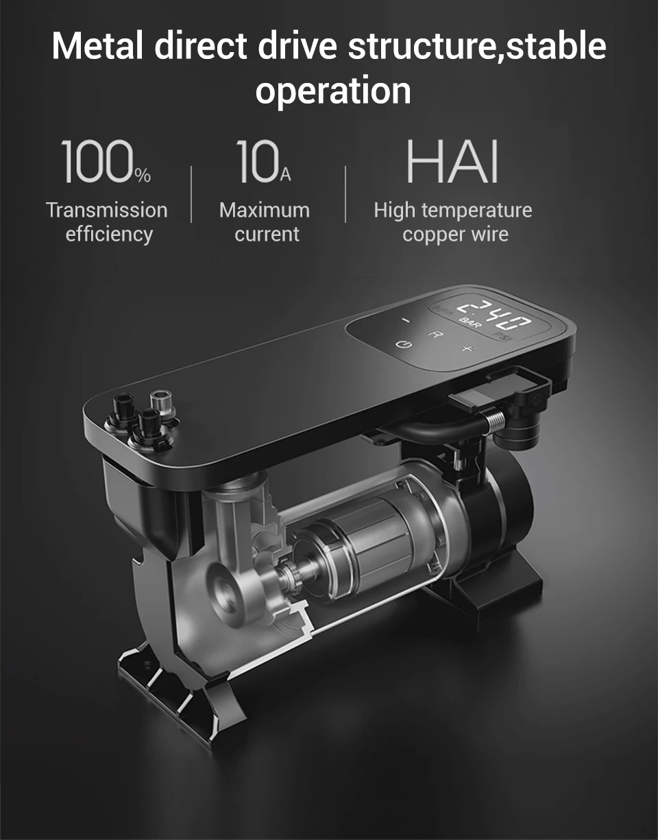 Oringal Xiaomi Mijia 70mai воздушный компрессор 12 в 70 МАИ переносной электрический автомобильный воздушный насос мини металлический ящик для шин насос для автомобильных шин