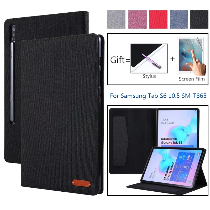 Флип Премиум Смарт PU кожаный ТПУ чехол для Samsung Galaxy Tab S6 10 5 SM T860 T865 &quotПодставка