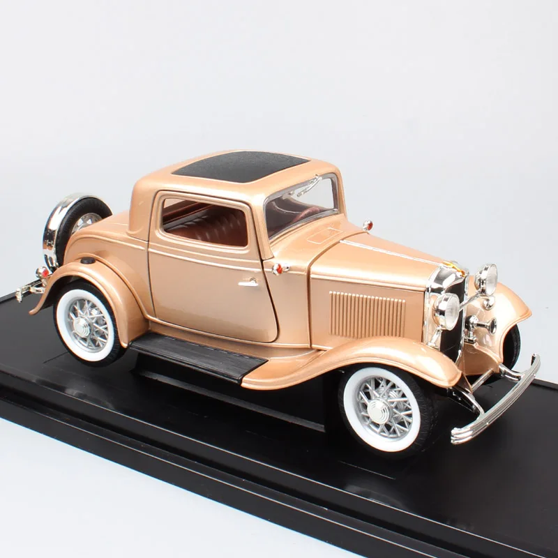 Детская Классика 1/18 Ретро 1932 модель ford B 3-Window Coupe Deuce Gold car scale Diecasts& Toy Vehicles авто металлический сувенир