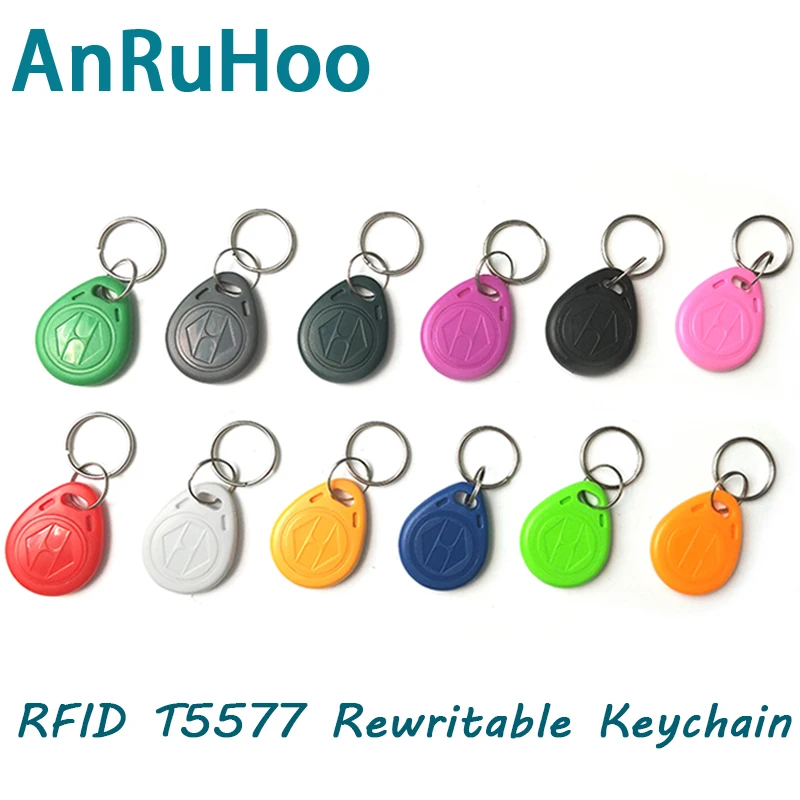 50pcs IC+ID UID Rewritable Composite Key Tags Keyfob Dual Chip Badge RFID  125KHZ T5577 EM4305+13.56MHZ Changeable Writable