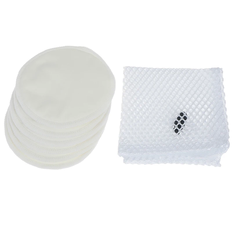 Organic Washable Contoured Feeding Pad Mum Contoured Nursing Pads 6PCS 1pc Wash Bageusable Bamboo fiber Breast Pads