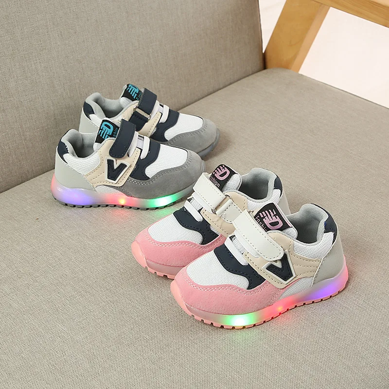 

E CN led sport sneakers shoes for girls boys kids shoes children running luminous kids sneakers baby casual shoes