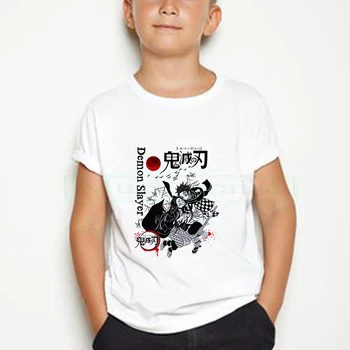 

boy/girl Tshirt Japanese Anime Kimetsu No Yaiba Demon Slayer T Shirt Pure cotton Top Tees Tshirt Streetwear Comfortable T-shirt
