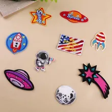 9 шт./партия UFO подвеска в виде космонавта и планеты parches патчи для одежды крепится на джинсы полосы наклейки на заказ эмблемы с вышивкой патч