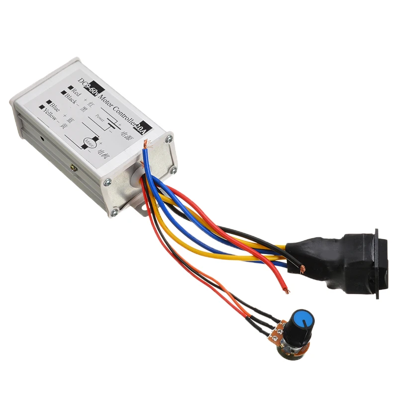 DC 9 V-60 V 12V 24V 36V 20A PWM DC щеточный регулятор скорости двигателя CW CCW Реверсивный переключатель для электрического скутера велосипеда E-bike