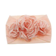 Горячая Распродажа, Европа и Америка, детская мягкая нейлоновая повязка для волос, Три Резинки ручной работы для выпечки, стерео головная повязка с камелией