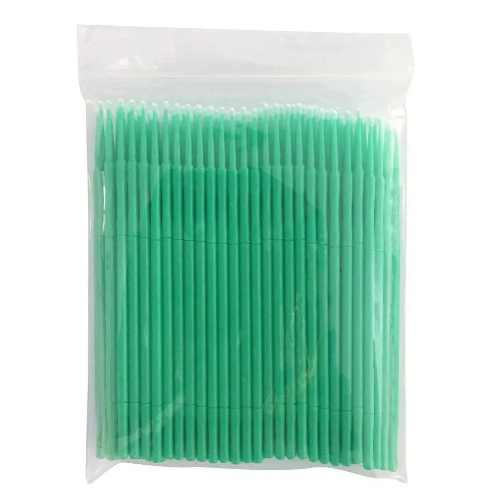 Song Lashes 100 шт. тампон микро щетки одноразовые Microbrush аппликаторы для ресниц для наращивания - Цвет: green A