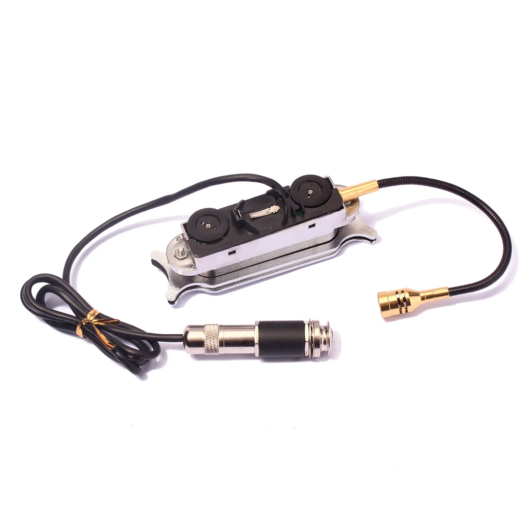 

Durable Silver Copper Alloy Dual Coil Pickup W/ Micphone For Acoustic Guitar