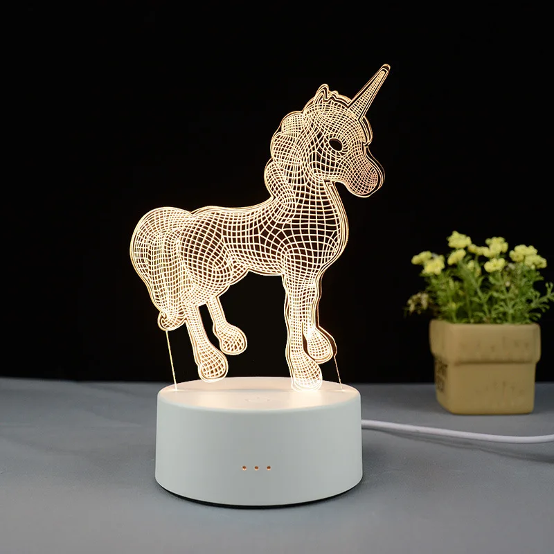 USB креативная 3D иллюзионная лампа светодиодный ночсветильник абстрактная