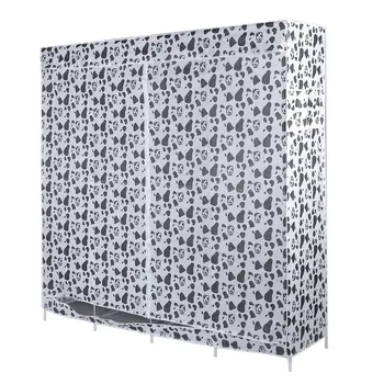 

Multi-compartment Household Modern Simple Non-Woven Anti-dust Wardrobe Clothe Storage Garderobe Cabinet Closet 170*167*39cm Hot