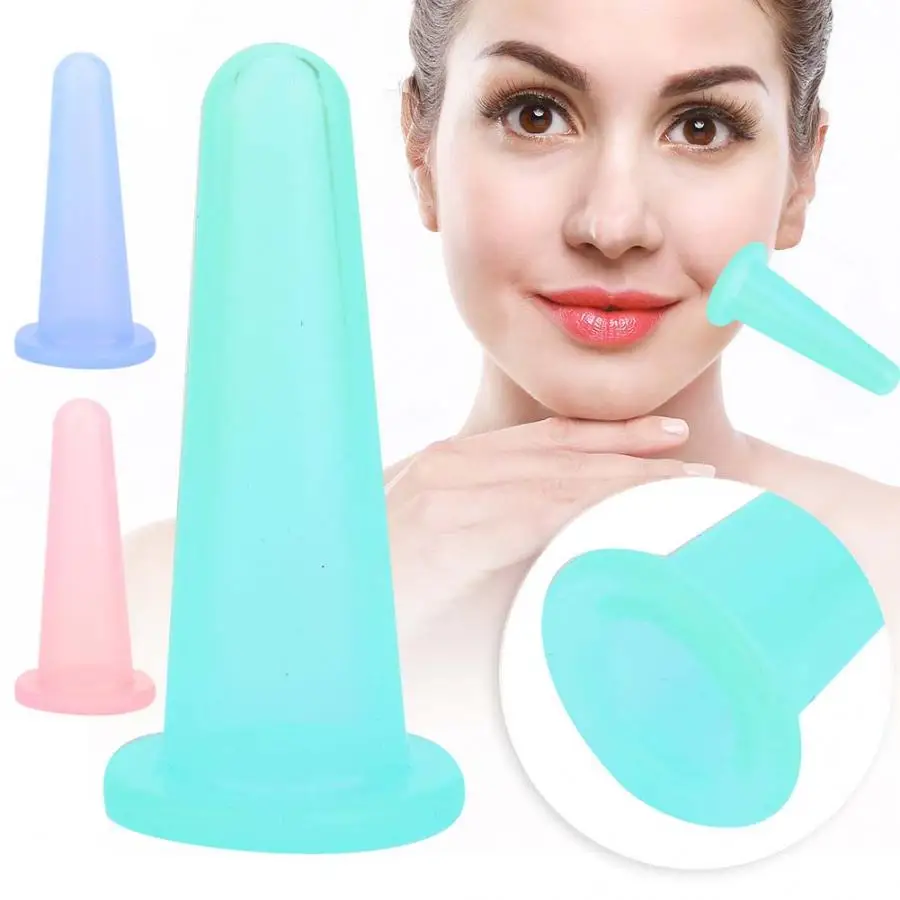 3 цвета вакуум массажер для лица Cupping Cup уход за телом терапия Лечение|Лечение с