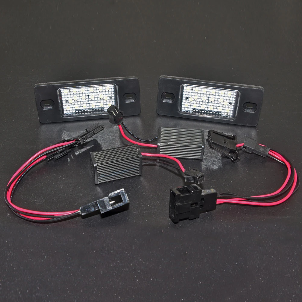 1 пара Canbus безошибочный белый 18SMD светодиодный номер номерной знак свет для VW Touareg