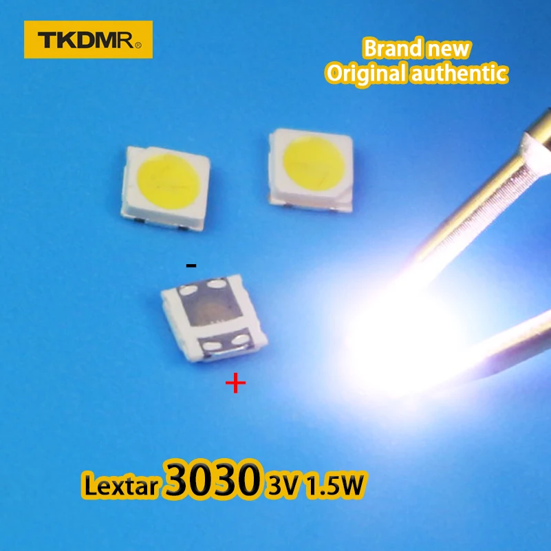 TKDMR 100 шт. Lextar 3030 3V 1,5 w 350mA SMD светодиодные лампы для Светодиодный ТВ Подсветка полосы Bar запасные ТВ холодный белый
