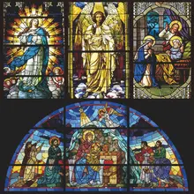 Пользовательский размер пленка на окно пленка матовая красочная христианская церковь дизайн стеклянная пленка шкаф ремонт 55 см x 100 см