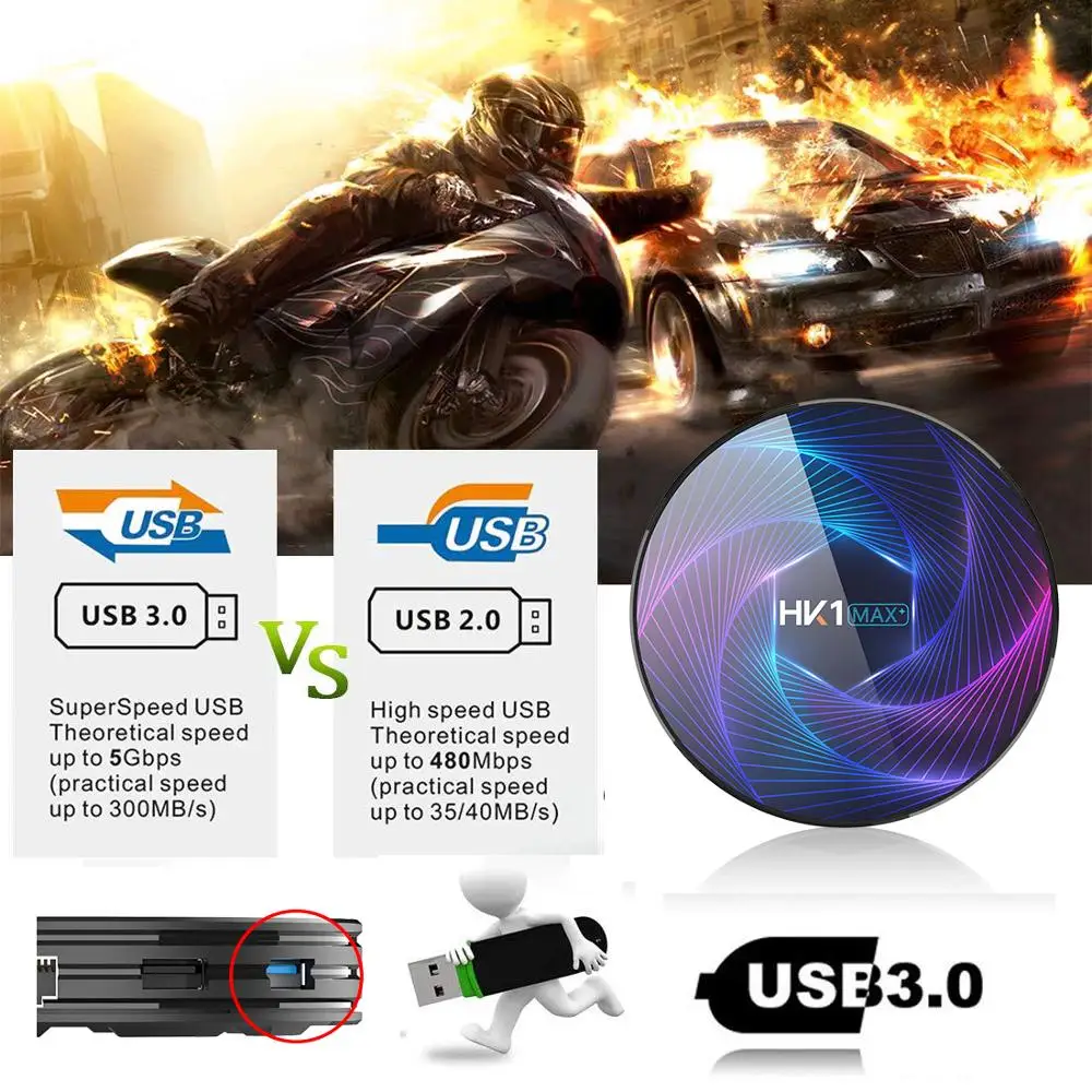 HK1 MAX Plus Smart TV Box Android 9 0 4 Гб 128 64 RK3368PRO Восьмиядерный H.265 4K WIFI Google Youtube