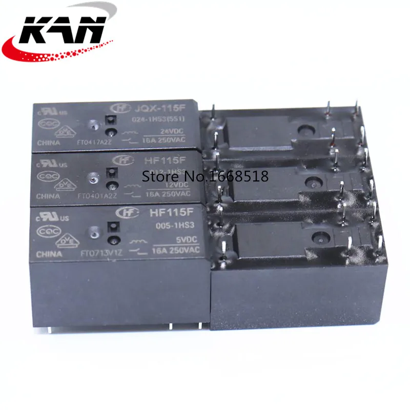 Реле HF- JQX-115F- 005 012 024-1HS3 (551) 6 контактов 16 А 250 В переменного тока 10 шт./лот |