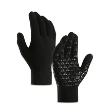 Fashion Touch Screen Gloves Men Women Winter Warm Knitting Mittens Anti Slip Thicken Full Finger Guantes
