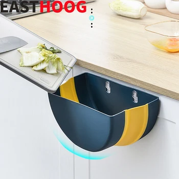 

Foldable Kitchen Trash Can Folding Waste Bucket Kitchen Car Garbage Cube Wall Mounted Trash can For Bathroom Storage Bucket