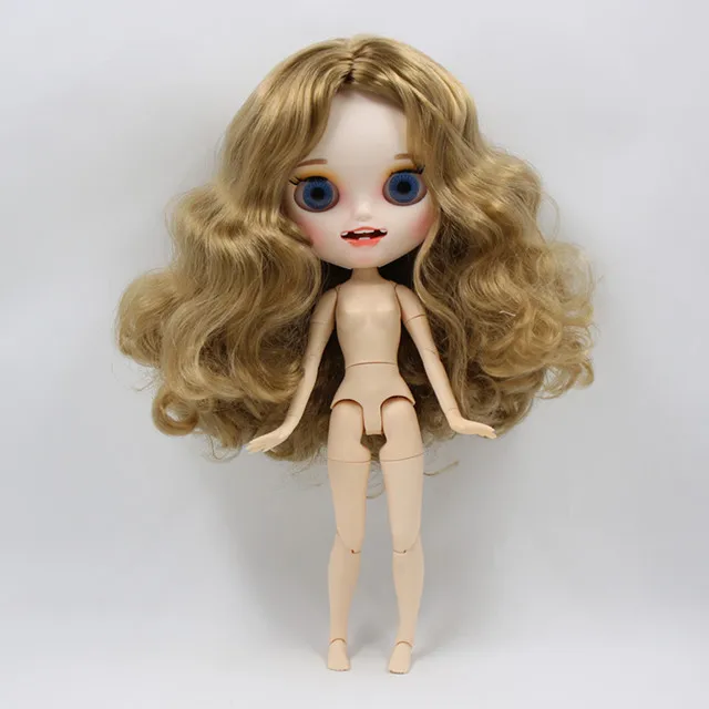 only doll Ледяная фабрика 230BL9400 blyth кукла 1/6 bjd белая кожа 19 суставов тела длинные золотые вьющиеся волосы и улыбающееся Макияж Лицо 30 см девушка - Цвет: only doll